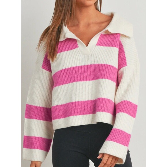 New With Tags Butter Melon Striped Sweater Size Women’s Small - Picture 1 of 6